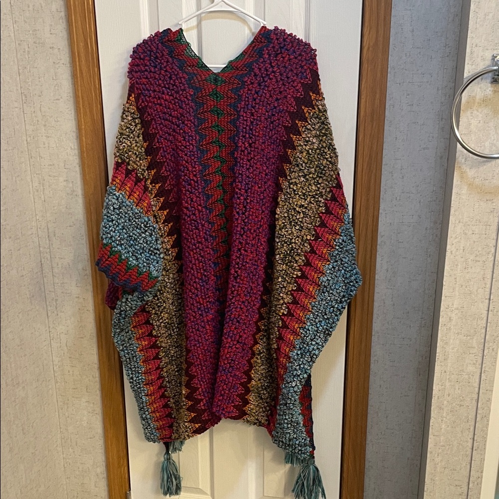 Multicolor Knit Women's Ruana - Picture 4 of 4